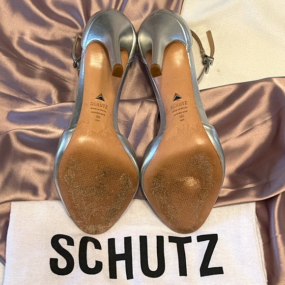 SCHUTZ Silver Sasha Lee High Heel Sandal size 8 - Picture 4 of 6
